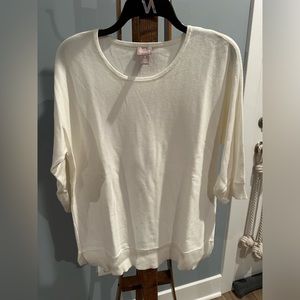 Chicos 3/4 sleeve cream sweater